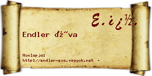 Endler Éva névjegykártya